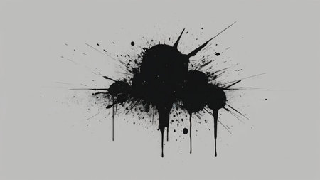 Minimalist illustration in a black background, featuring simple and elegant design elementsの素材