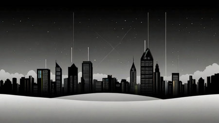 Minimalist illustration in a black background for smartphone wallpaper, featuring simple and elegant design elements to create a sleek and modern aesthetic.の素材