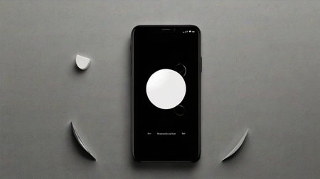 Minimalist illustration in a black background for smartphone wallpaper, featuring simple and elegant design elements to create a sleek and modern aesthetic.の素材