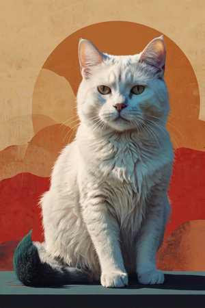 create a minimalist art naive cat, for an art illustrationの素材