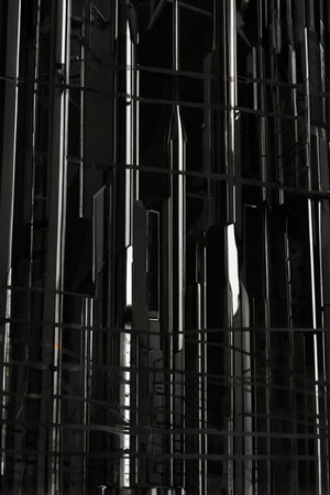 abstract background of black metal grating. 3d render illustrationの素材