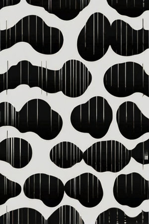 Black and white abstract background with black and white geometric shapes. Seamless pattern.の素材