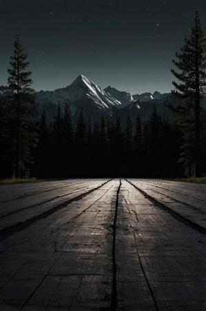 Mt. Rainier National Park, Washington, USA at nightの素材