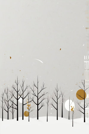 Tree paper cut landscape background. Paper art and craft style. Vector illustration.の素材