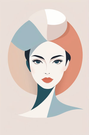 Beauty Women poster illustration minimalist style. flat design illustrationの素材