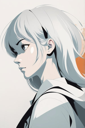 Anime poster illustration. minimalist style. flat designの素材