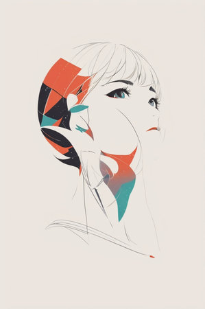 Anime poster illustration. minimalist style. flat designの素材