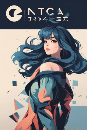 Manga poster illustration. minimalist style. flat designの素材