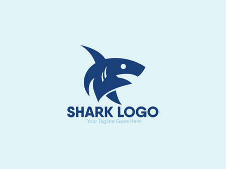 Shark logo template vector icon illustration design. Fish logo concept.のイラスト素材