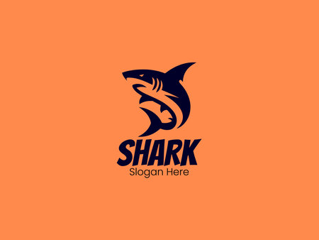 Shark logo template. Vector illustration of a shark head design.のイラスト素材