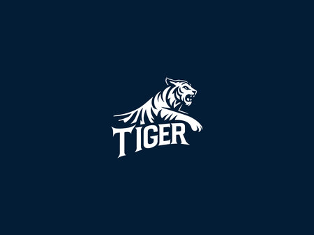 Tiger Logo Design Vector Template. Abstract Animal Logotype concept icon.のイラスト素材
