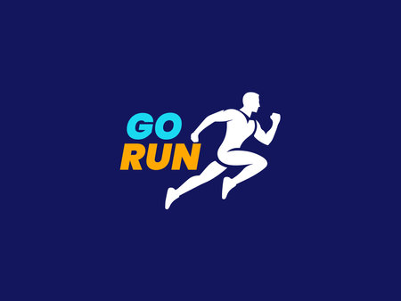 Running logo template vector icon illustration design. Running logo vector template.のイラスト素材