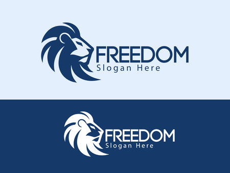 Lion head logo template vector icon illustration design on white background.のイラスト素材