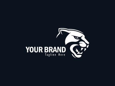 Lion head logo design vector template. Lion head logo template.のイラスト素材