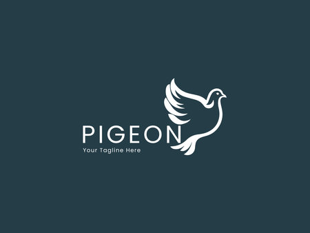Pigeon logo design vector template. Dove bird logotype iconのイラスト素材