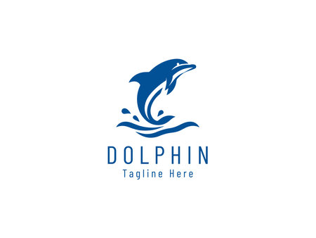 Dolphin logo design template. Creative dolphin logo design vector icon.のイラスト素材