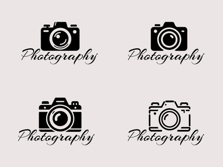 Set of Camera Logo Template vector icon illustration design. Camera Icon Vectorのイラスト素材