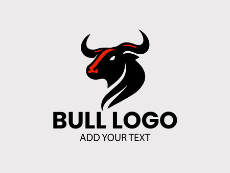 Bull head logo design vector template. Creative Bull head logo design.のイラスト素材