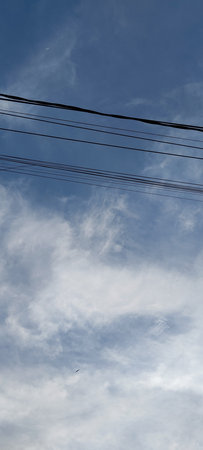 blue sky with cloud closeup. Sky background with cloudsの写真素材