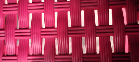 Close up of pink wicker basket texture background. Wicker basket pattern.の写真素材