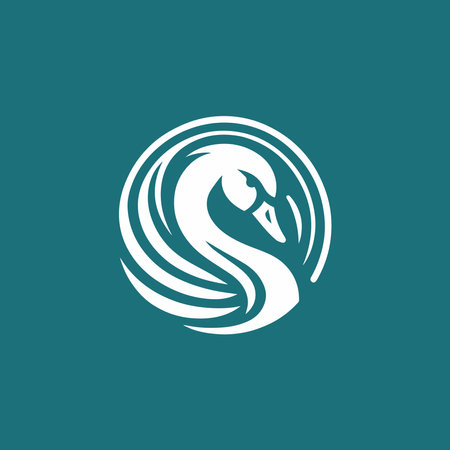 Swan logo design vector template. Creative Swan icon vector. Swans symbol.のイラスト素材