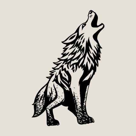 Stylized vector illustration of a wild wolf on a light background