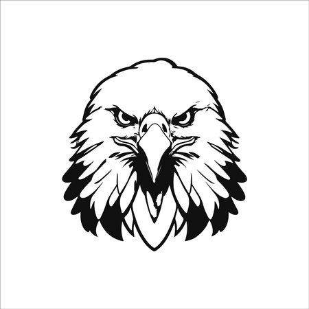 Eagle head vector illustration isolated on white background. Eagle head vector illustrationのイラスト素材