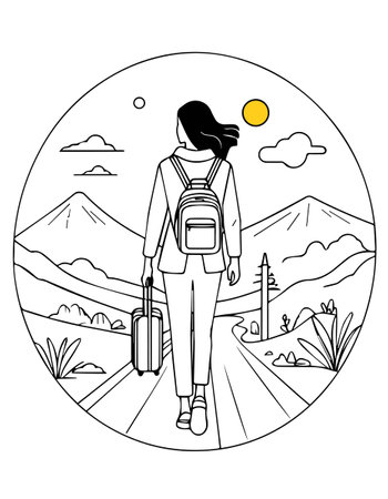 Tourist woman design, Travel trip vacation tourism and journey theme Vector illustrationのイラスト素材