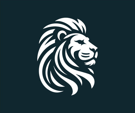 Lion head logo design vector template. Lion head vector illustration.のイラスト素材