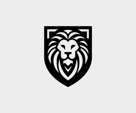 Lion Shield Logo Design Vector Template. Emblem, Design Concept, Creative Symbolのイラスト素材
