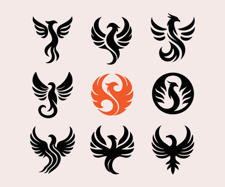 set of tattoo design elements. vector illustration. isolated on white backgroundのイラスト素材