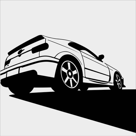 Sport car silhouette on a white background. Vector illustration for your designのイラスト素材