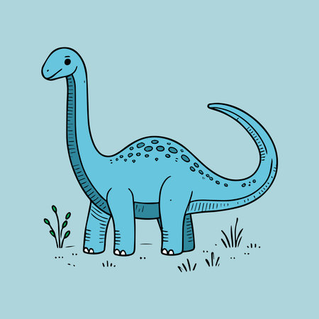 Dinosaur. Cute hand drawn vector illustration in cartoon style.のイラスト素材