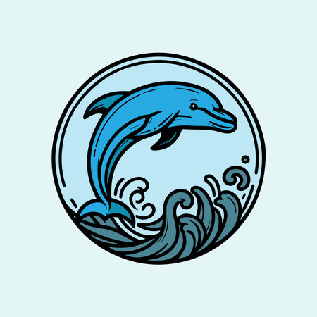 dolphin logo design, vector illustration eps10 graphic.のイラスト素材