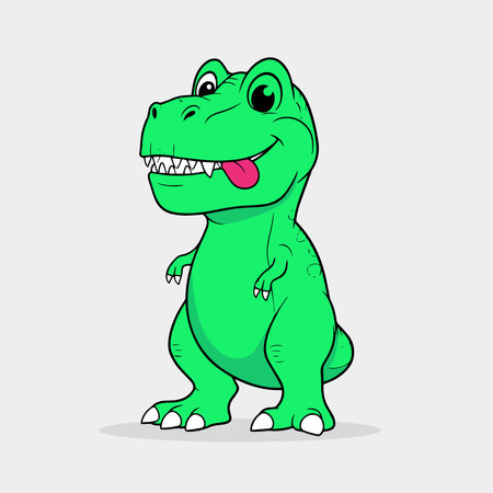 Cute cartoon crocodile. Vector illustration of a funny dinosaur.のイラスト素材