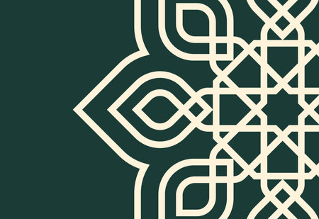Arabic pattern in green color. Element for design. Vector illustrationのイラスト素材