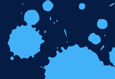 Blue paint splashes on a dark blue background. Vector illustration.のイラスト素材