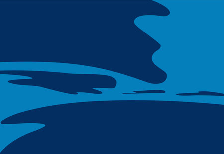 abstract sea waves on a blue background, vector illustration, designのイラスト素材