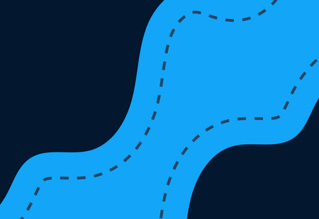 Winding road. Vector illustration in flat style. graphic blue abstract background vectorのイラスト素材