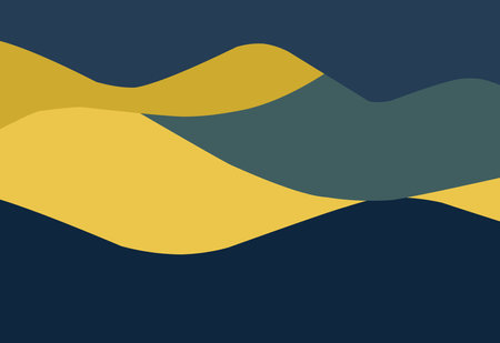 abstract background with yellow, blue and green waves. vector illustrationのイラスト素材