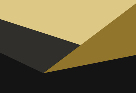 Minimal geometric shapes background in yellow, black and brown colors.のイラスト素材