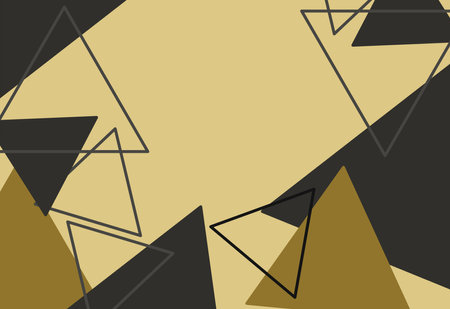 Abstract geometric background in black, yellow and brown colors. Vector illustration.のイラスト素材