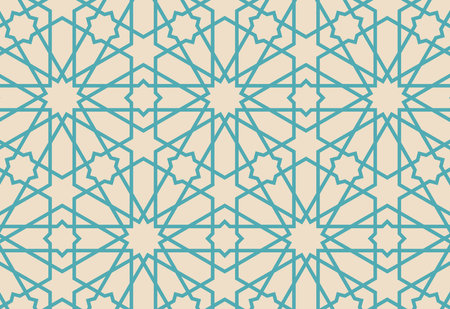 Seamless pattern with arabic geometric ornament. Vector illustrationのイラスト素材