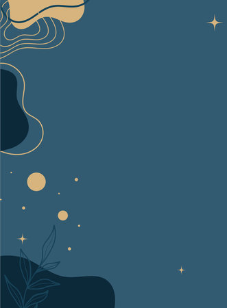Abstract background with waves and plants. Vector illustration for your design.のイラスト素材