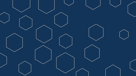 Seamless pattern with hexagons on a blue background. Vector illustration.