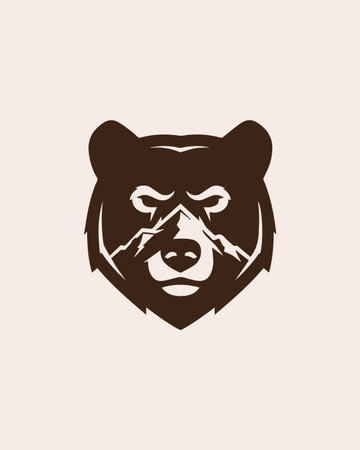 Bear head vector logo design template. Bear head vector logo design.