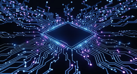 Circuit board background. Technology and science concept. 3D Rendering