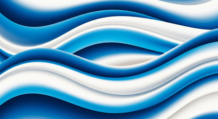 Abstract background with blue and white waves. Vector illustration for your design