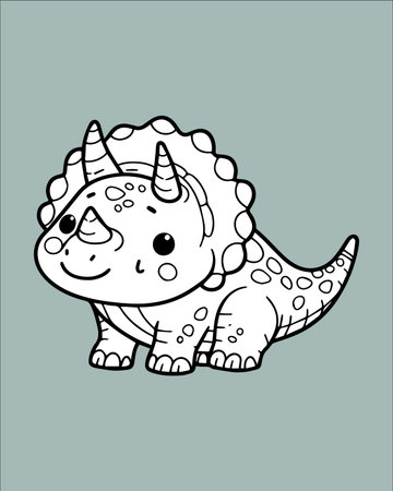 Cute cartoon dinosaur. Hand drawn vector illustration for coloring book.のイラスト素材