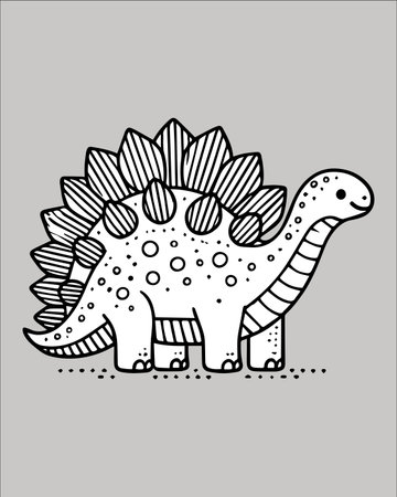 Dinosaur coloring book. Cute stegosaurus. Vector illustration.のイラスト素材